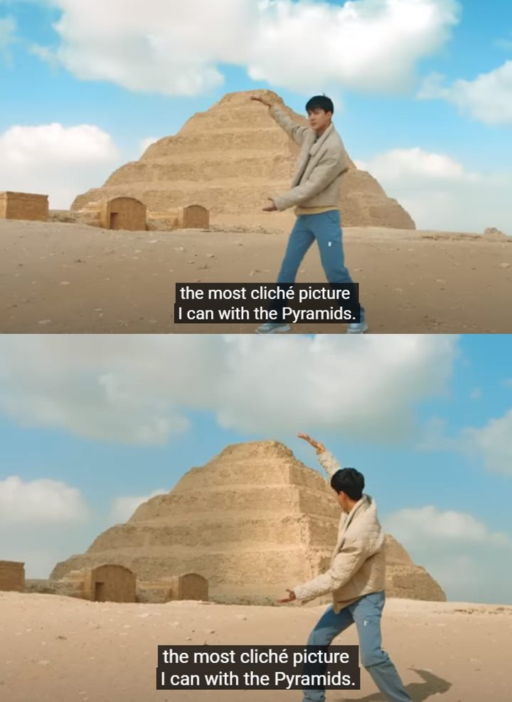 Sehun EXO Girang Kagumi Piramida Mesir, Tak Sabar Pamer Foto Template ke Bestie