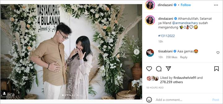 Adinda Azani Pertama Kali Posting Soal Kehamilan, Aura Bumil Disorot