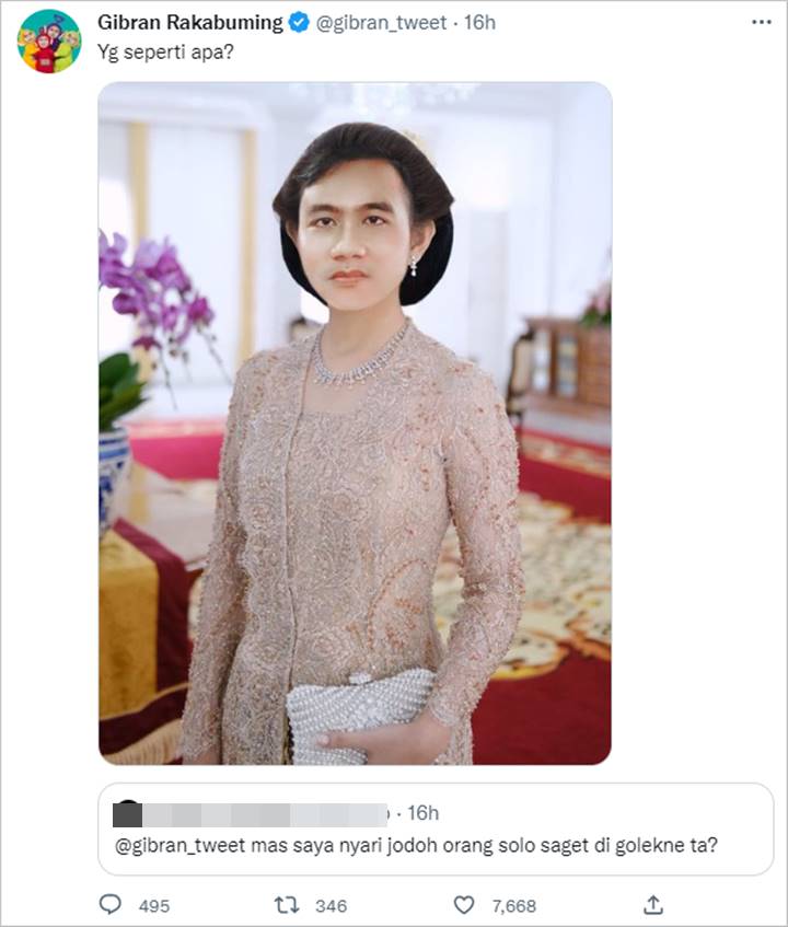 Gibran Rakabuming Tanggapi Menggelitik Curhatan Warganet yang Cari Jodoh Orang Solo