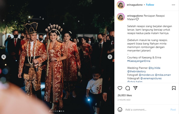 Erina Gudono Istri Kaesang Bocorkan Peran Penting Nahyan di Malam Resepsi