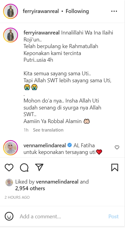 Bagikan Kabar Duka, Ferry Irawan: Mohon Doanya