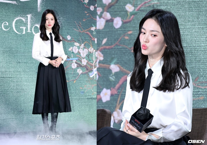 Tampil Elegan, Song Hye Kyo Kejepret Manyun di Jumpa Pers \'The Glory\'