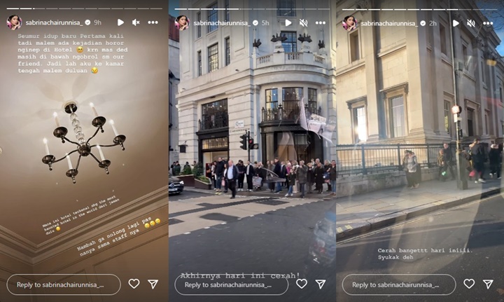 Sabrina Chairunnisa Alami Kejadian Horor Saat Nginap di Hotel Angker London