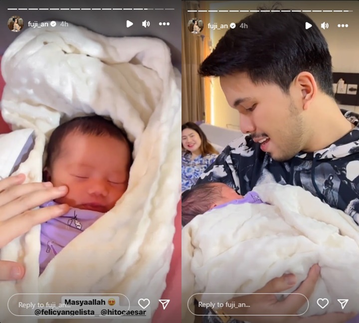 Bapakable, Momen Thariq Halilintar Gendong Bayi Felicya Angelista Direkam Fuji An