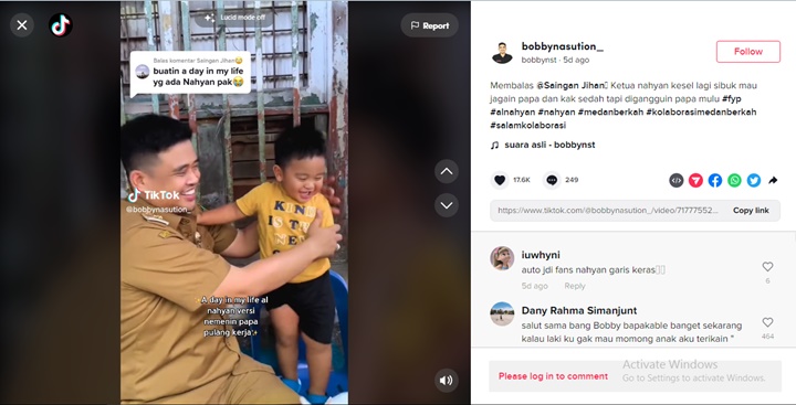 Bobby Nasution Unggah Video \'A Day In My Life\' Nahyan Versi Ala Kadarnya