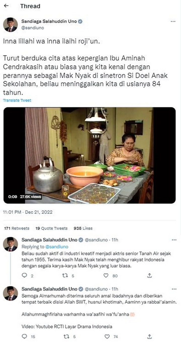 Kepergian Mak Nyak Trending