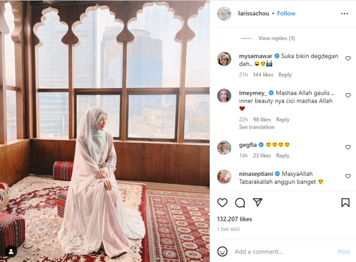 Larissa Chou Cantik Kenakan Gaun Bak Pengantin, Komentar Mawar AFI Disorot