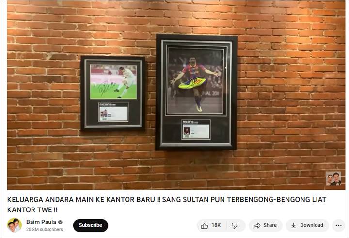 Baim Wong Pajang Sepatu Bertanda Tangan Messi, Celetukan Rafathar Kocak