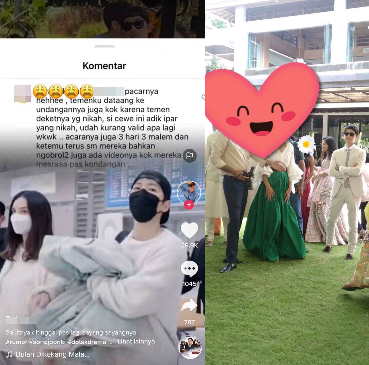 seseorang yang menyebutkan memiliki teman yang hadir di pernikahan sama membeberkan Song Joong Ki hadir di pernikahan kakak sang kekasih