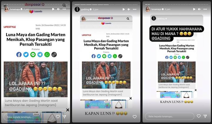 Ngakak Digosipkan Nikah dengan Gading Marten, Luna Maya: Diatur Yuk
