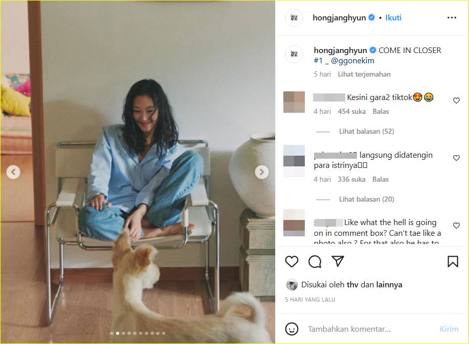 Potret Kim Go Eun disukai oleh V BTS