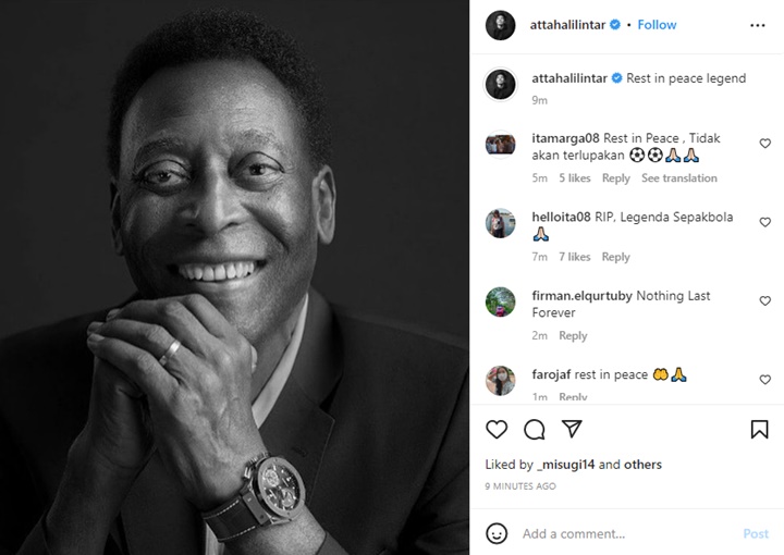 Atta Halilintar Kehilangan Sosok Pele Sang Legenda, Al Ghazali-Kemal Palevi Ikut Berduka