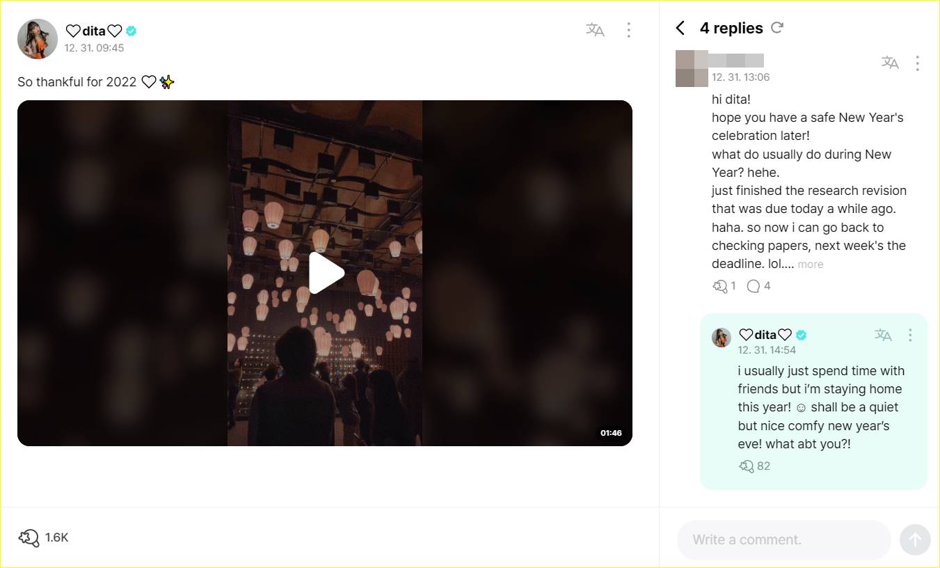 Dita Karang Secret Number mengungkapkan hanya tinggal di rumah di malam pergantian tahun baru tahun ini