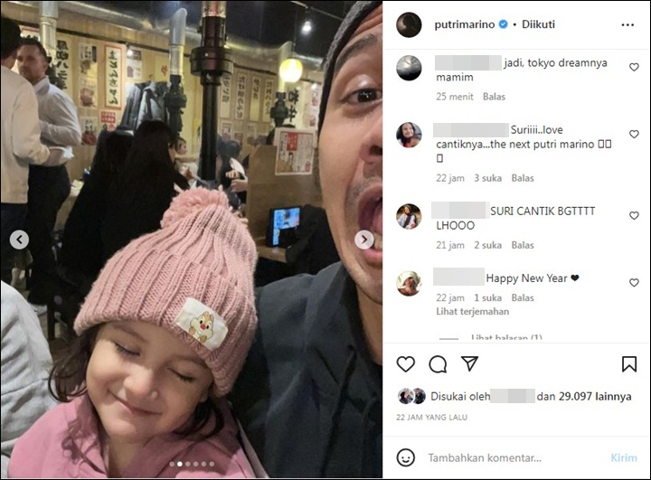 Putri Marino Pamer Momen Pergantian Tahun 2023, Kecantikan Suri Sang Buah Hati Curi Fokus Putri Marino Pamer Momen Pergantian Tahun 2023, Kecantikan Suri Sang Buah Hati Curi Fokus