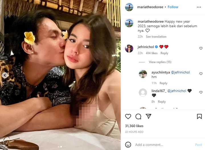 Potret Mesra Jefri Nichol Rayakan Tahun Baru Bareng Pacar Bule Bikin Salfok