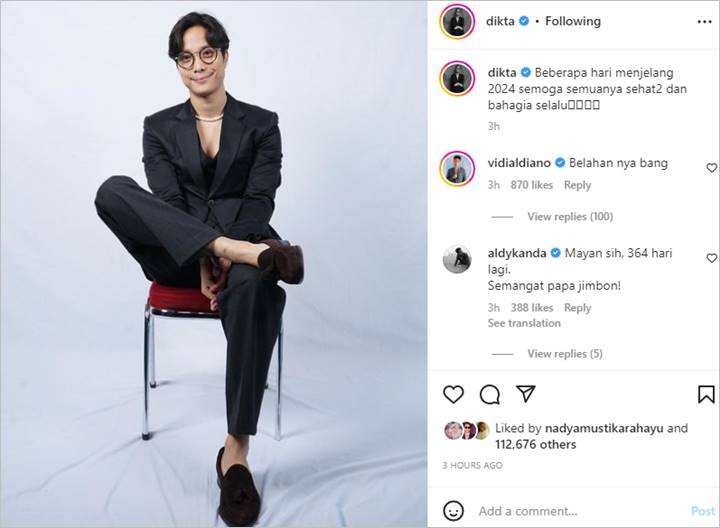 Ucapan Tahun Baru Dikta Bikin Fans Mikir Keras