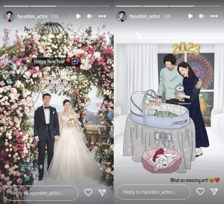 Hyun Bin Pajang Foto Art Keluarga Bareng Son Ye Jin dan Sang Putra