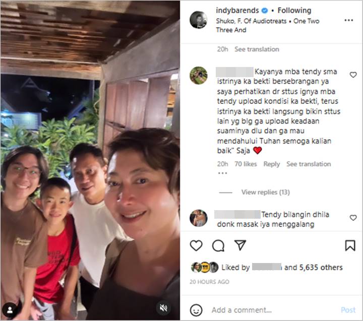 Indy Barends Diserbu Soal Istri Indra Bekti Galang Dana, Postingan Tanda Tanya Besar Bikin Kepo