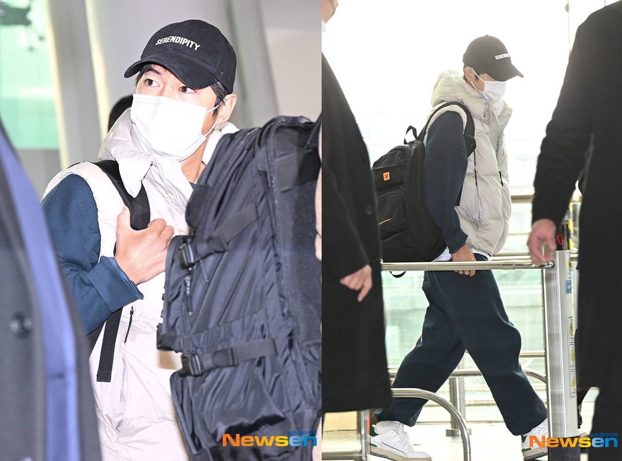 Penampilan Song Joong Ki di bandara