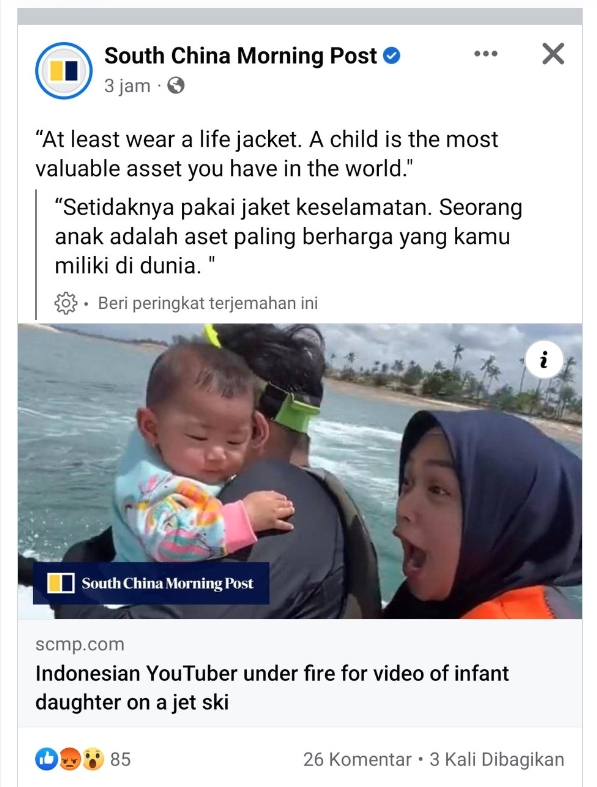 Aksi Ria Ricis Ajak Buah Hati Naik Jetski Disorot Media Asing