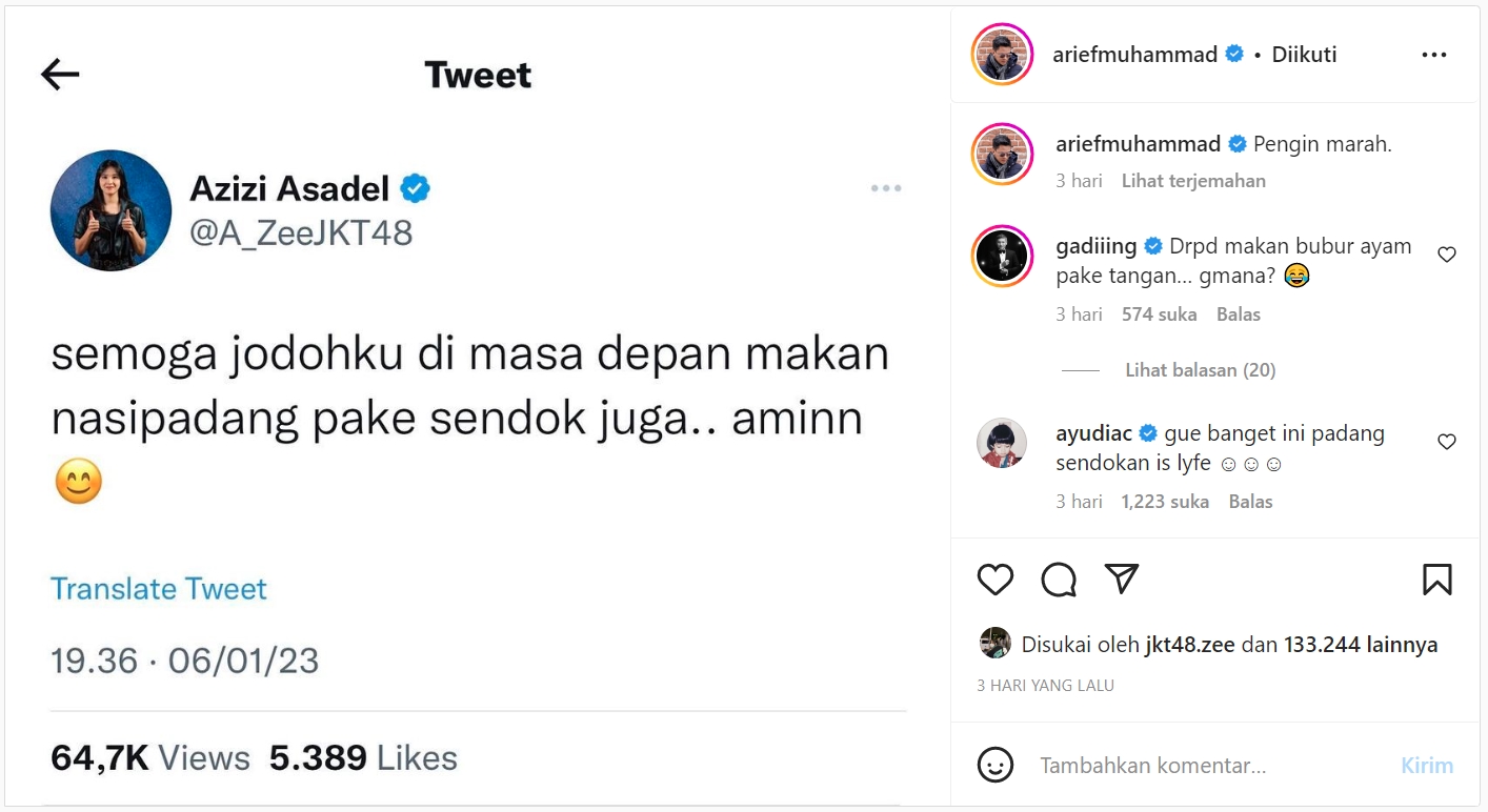 Cuitan Zee JKT48 Bikin Arief Muhammad Marah