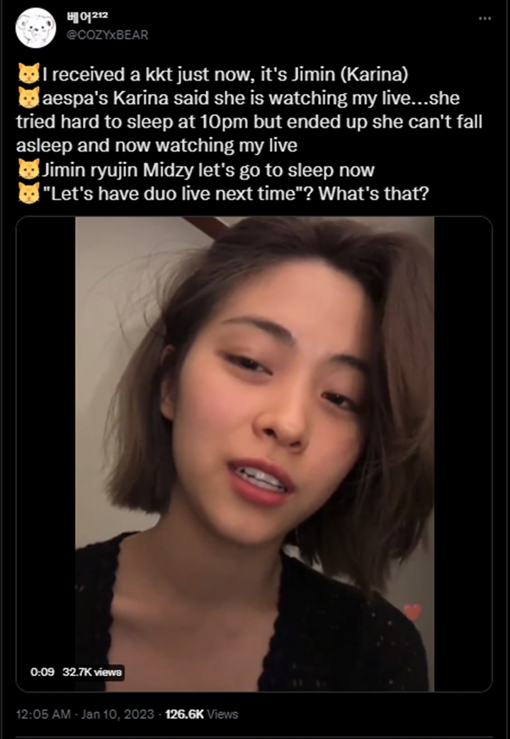 Ryujin ITZY Tunjukkan Momen Manis dengan Karina aespa Saat Siaran Live
