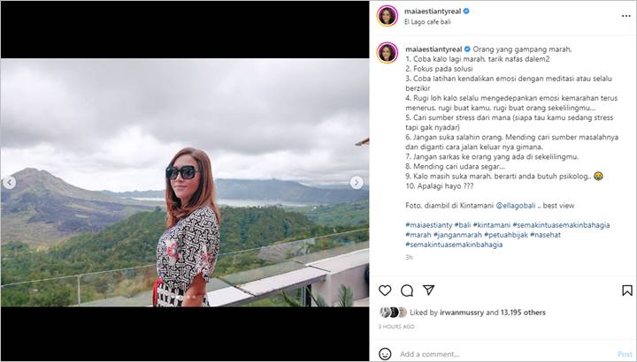 Maia Estianty Sampaikan Wejangan Telak untuk Orang yang Gampang Marah