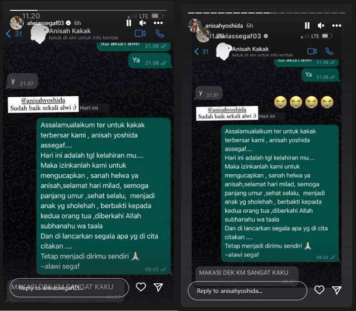 Kocaknya Ucapan Ultah Alwi Asssegaf untuk Kakak Cantik Diledek Kaku