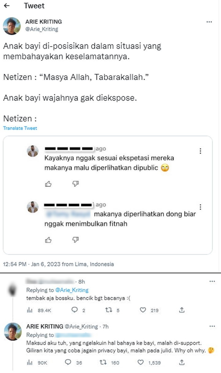 Anak Indah Permatasari Kena Julid Haters, Arie Kriting Sentil Ria Ricis?