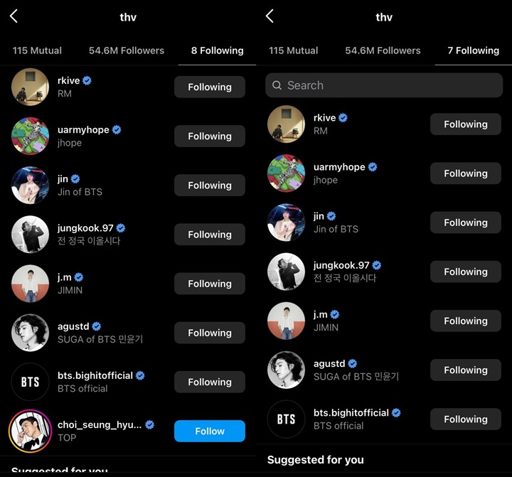  V BTS Diduga Follow T.O.P BIGBANG Sebelum Unfol Lagi Picu Reaksi Beragam