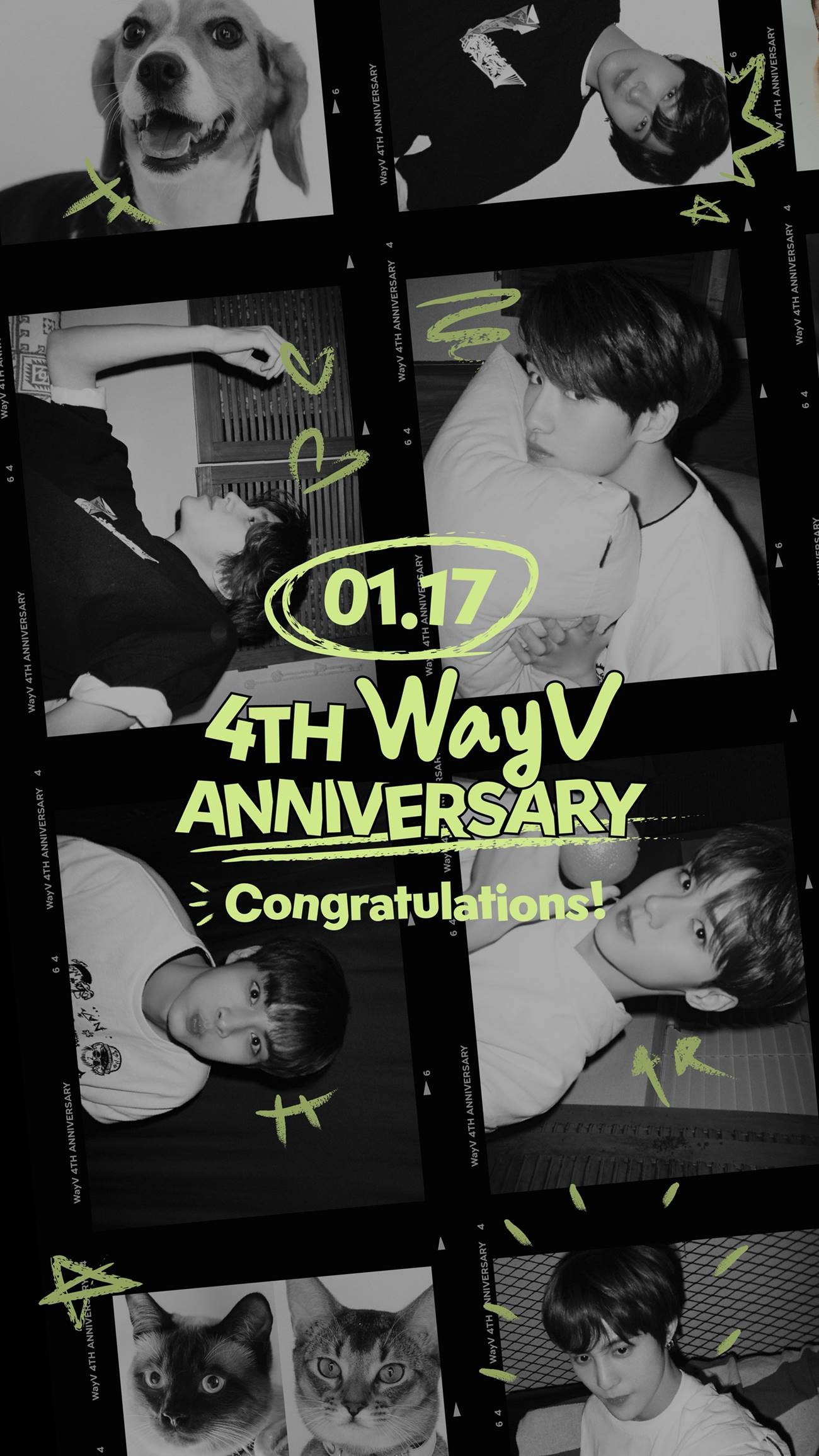 Poster perayaan ulang tahun debut WayV ke-4