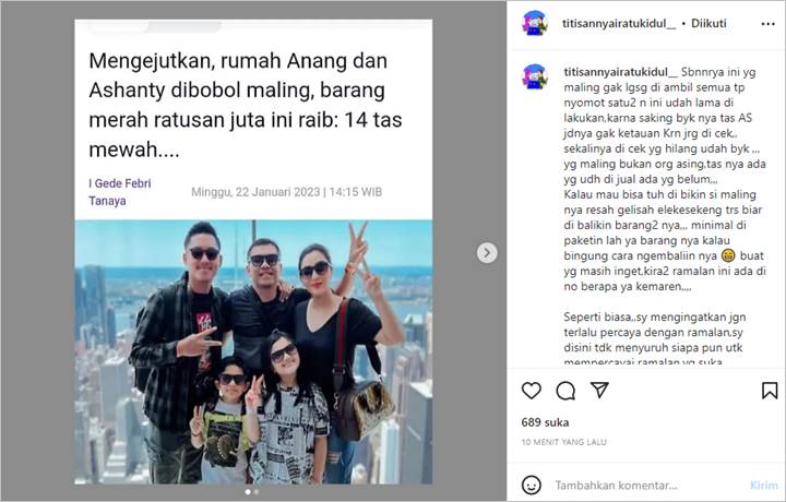 Ashanty Kemalingan Belasan Barang Branded, Pelakunya Diterawang Bukan Orang Asing