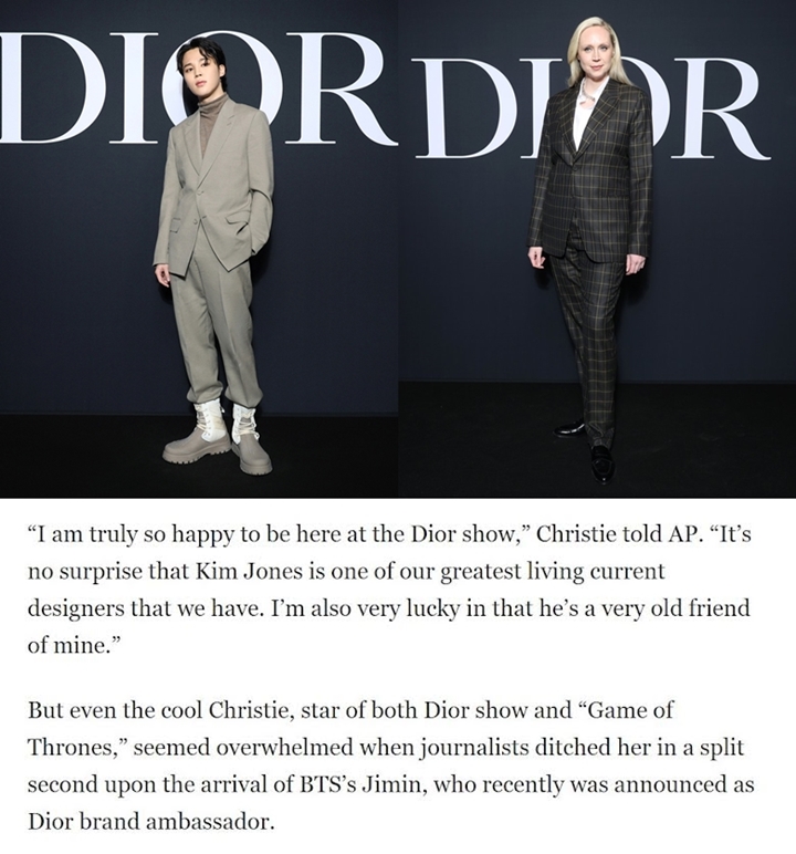 Jimin BTS Bikin Kaget Aktris \'Game of Thrones\' Saking Populernya di Paris Fashion Week
