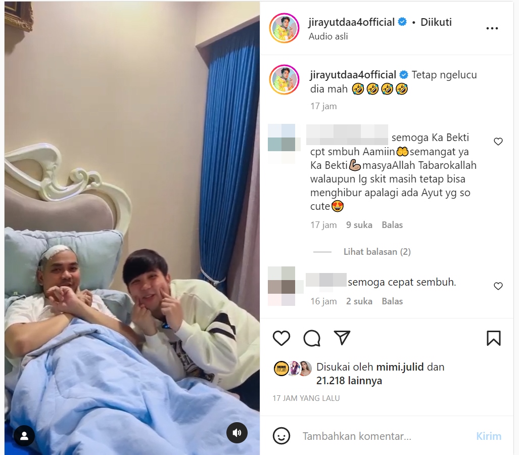 Jenguk Indra Bekti, Jirayut: Tetap Ngelucu Dia