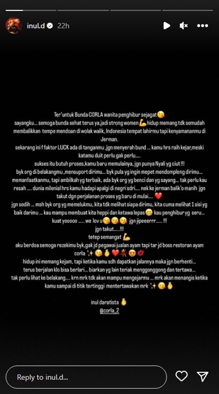 Inul Daratista Tulis Surat Panjang Untuk Bunda Corla, Sisipkan Peringatan