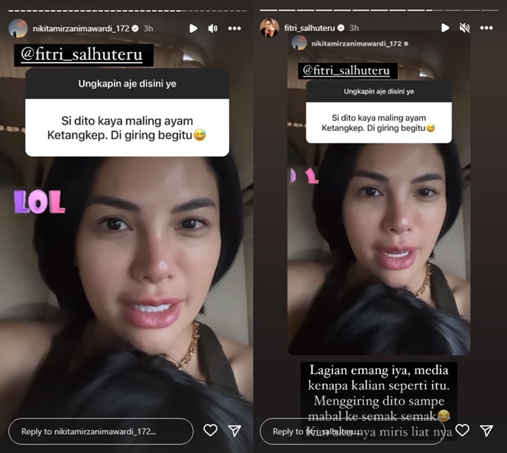 Nikita Mirzani Tertawakan Dito Mahendra yang Disebut Bak Maling Ayam Saat Datangi KPK