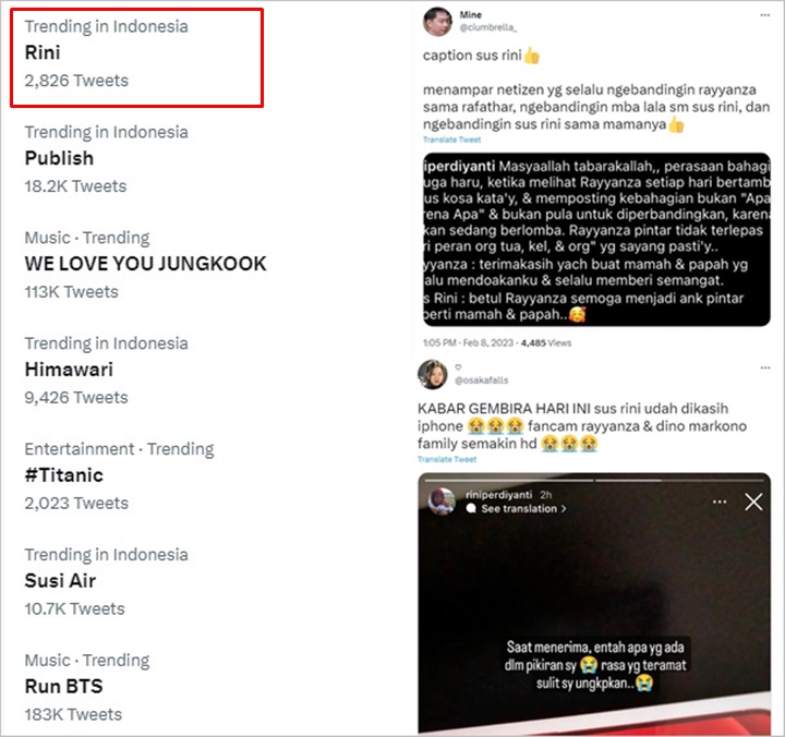 Fans Rayyanza Cipung Ikut Girang, Sus Rini Trending Twitter Usai Pamer iPhone Baru