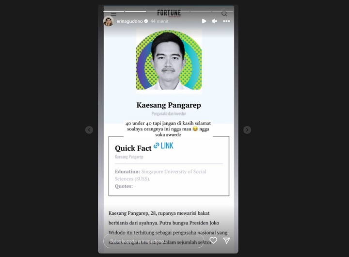 Kaesang Masuk 40 Under 40 Fortune Indonesia, Erina Gudono: Jangan Dikasih Selamat Kaesang Masuk 40 Under 40 Fortune Indonesia, Erina Gudono: Jangan Dikasih Selamat Kaesang Masuk 40 Under 40 Fortune Indonesia, Erina Gudono: Jangan Dikasih Selamat