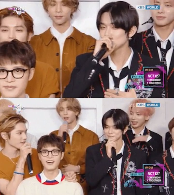 Taeyong NCT 127 dan Yeonjun TXT Saling Rayu di \'Music Bank\'