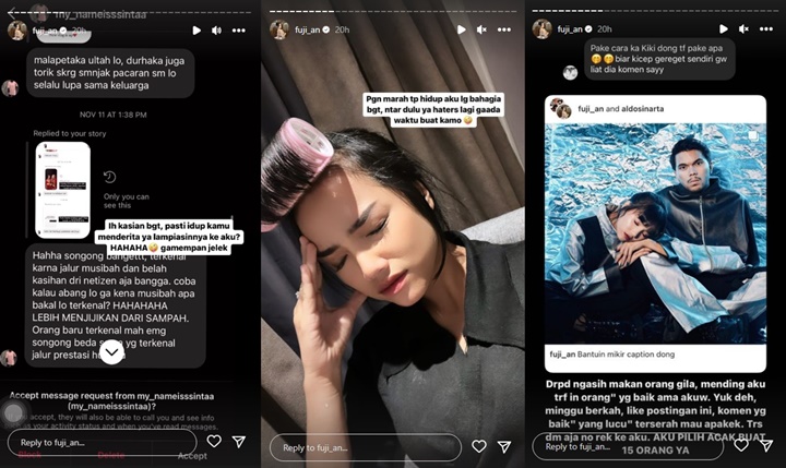 Fuji An Tahan Emosi Disumpahi Mati Haters, Nama Kiky Saputri Terseret