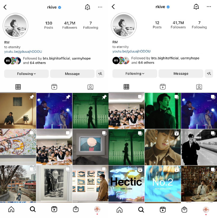 RM BTS Hilangkan 100 Lebih Postingan Instagram Picu Reaksi Campur Aduk