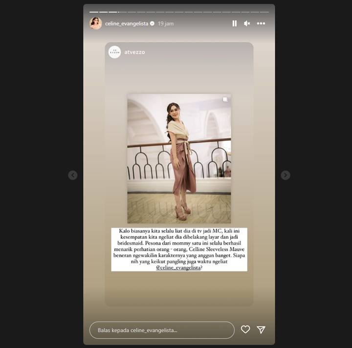 Pesona Celine Evangelista Jadi Bridesmaid Dinilai Manglingi