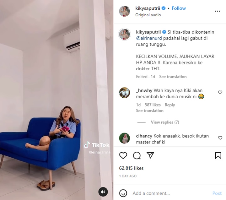 Kiky Saputri Tak Sadar Diam-diam Direkam Saat Nyanyi, Suara Melengking Saingi Mahalini