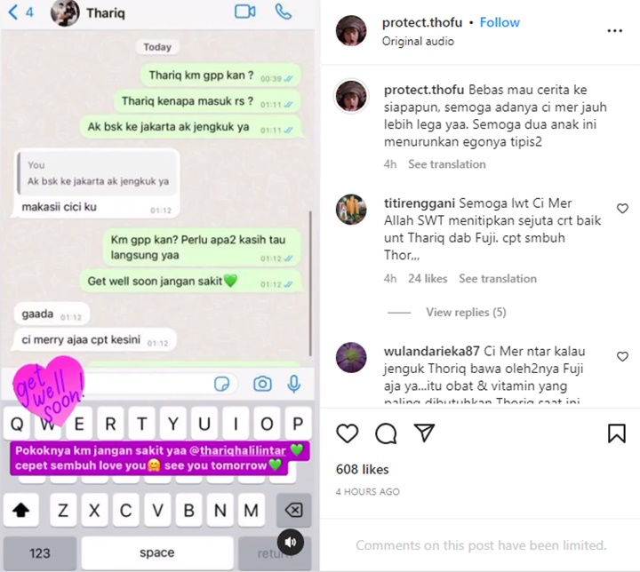 Dilarikan ke RS, Thariq Halilintar Minta Dijenguk Teman Dekat Fuji An