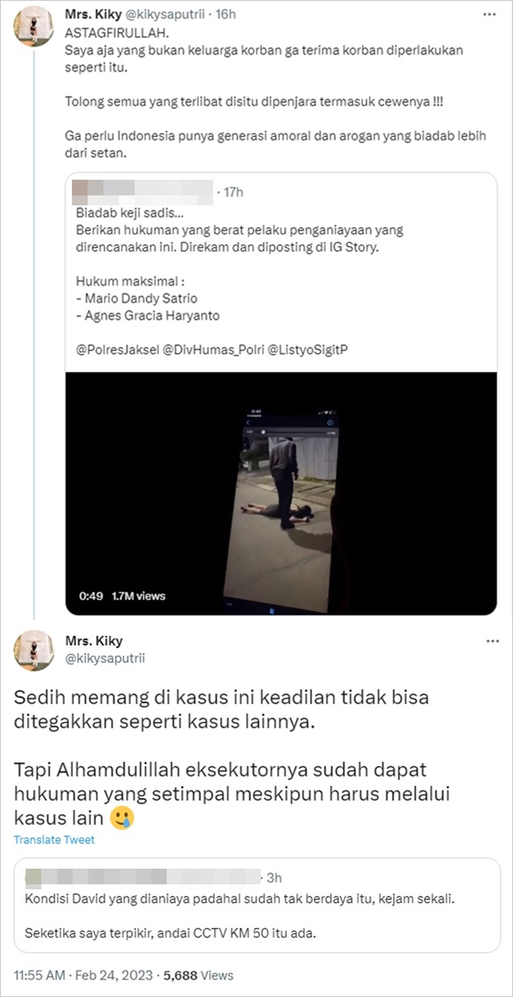 Geram, Kiky Saputri Minta Pacar Anak Pejabat Pajak Pelaku Penganiayaan Ikut Dihukum