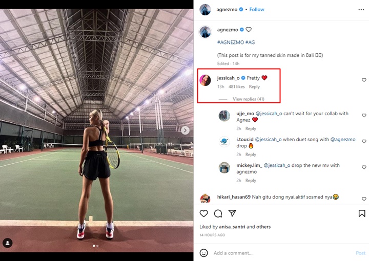 Agnez Mo Seksi Pamer Kulit Tan Saat Main Tenis Bikin Jessi Klepek-klepek