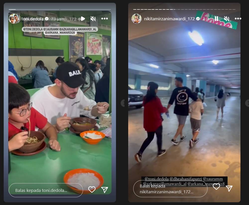 Nikita Mirzani menunjukkan kedekatan sang pacar bule dengan sang putra