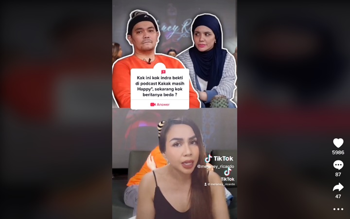 Aldila Jelita Dianggap Tatap Sinis Indra Bekti, Melaney Ricardo Buka Suara