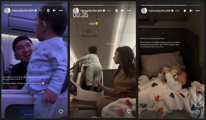 Ekspresi Suami Nikita Willy Momong Baby Issa yang Aktif Saat di Pesawat Curi Perhatian