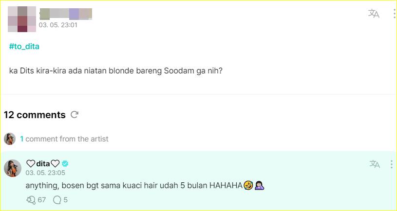 Dita Karang Secret Number bosan dengan gaya rambut kuaci